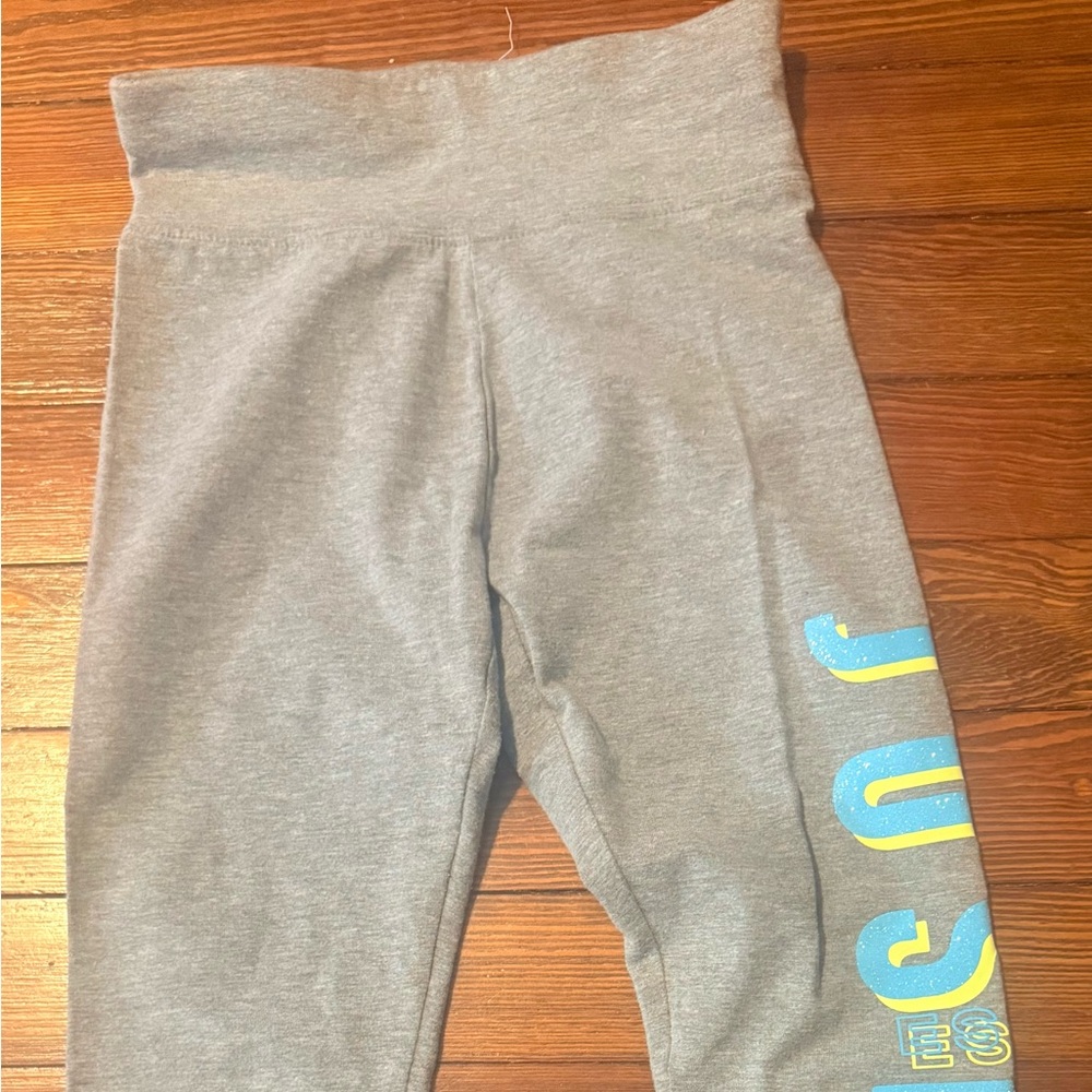 Justice Gray Leggings with Blue Accents